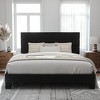 Allewie Platform Bed Frame with Fabric Upholstered Headboard and Wooden Slats Support, Fully Upholstered Mattress Foundation/No Box Spring Needed/Easy Assembly - image 3 of 4