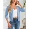 Coolmee Women's Cropped Cardigan 3/4 Sleeve Lightweight Crochet Shrug Hollowed Out Knit Sweater Tops - 3 of 4