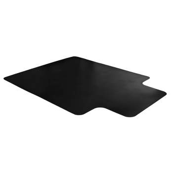 Vinyl Chair Mat for Hard Floors Lipped Black - Floortex