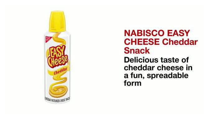 Easy Cheese Cheddar Cheese Snack - 8oz, 2 of 19, play video