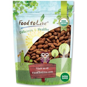Organic Dry Roasted Almonds - Non-GMO, Unsalted, Vegan, Keto, Paleo, Kosher, Bulk, High in Protein, Dietary Fiber - 1 of 4