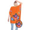 HAPPY BAY Women's Summer Holiday Beachwear Oversized Swim Suit Loose Party Bathing Suit Cover Ups 1X-2X Orange Floral - 2 of 4