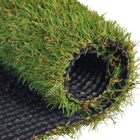 Black Indoor-Outdoor Artificial Grass Turf Area Rug Carpet | Indoor /  Outdoor Turf Area Rug With Light-weight Marine Backing Black Turf