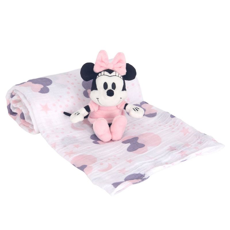Lambs &#38; Ivy Disney Baby Minnie Mouse Swaddle Blanket &#38; Plush Infant Gift Set - 2pk, 1 of 7