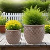Wooakway 15" Dia Outdoor Indoor Ceramic Planter Pot Decorative Planter with Drainage Hole Patio Flower Pot - 2 of 4