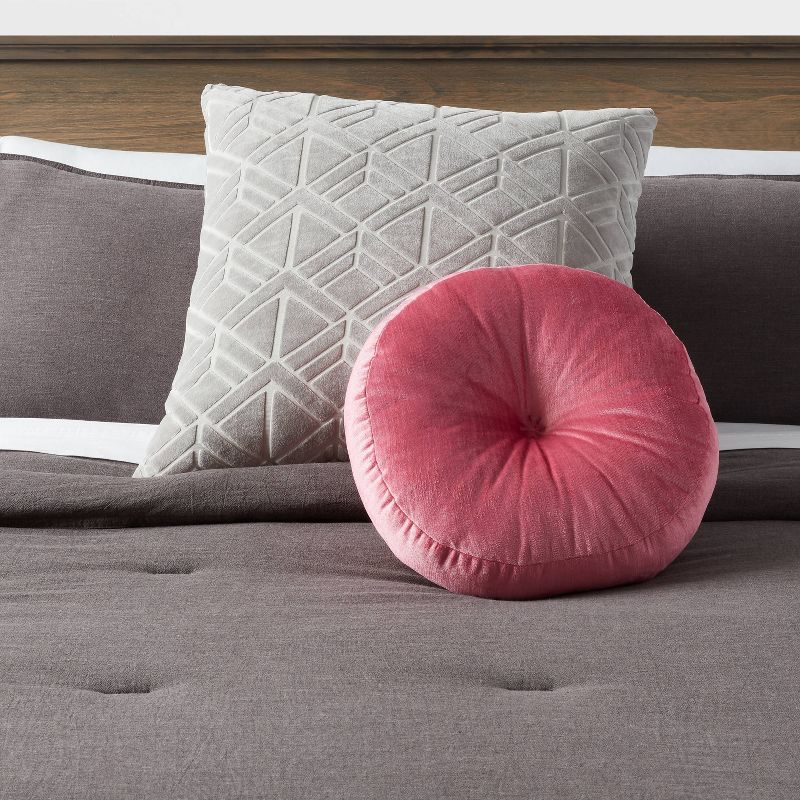 Euro Carved Velvet Jacquard Decorative Throw Pillow - Threshold™, 3 of 8