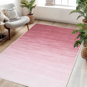 Modern Ombre Washable Rug Living Room Abstract Area Rug Low Pile Non-Shedding Soft Throw Rugs - 1 of 4