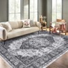 Indoor Retro Room Decor Area Rugs for Living Room Bedroom Vintage Soft Medallion Rug Washable Low Pile Non Slip Foldable  Floor Carpet - 4 of 4