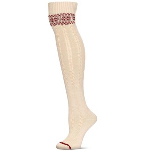 Memoi Women's Fair Isle Border Wool Blend Over The Knee Warm Sock - 1 of 4