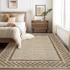 Washable Area Rug Living Room Rugs Modern Bordered Soft Throw Carpet Low Pile Non Slip Checkered Bedroom Rug Geometric Carpet for Nursery - 4 of 4