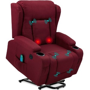 Best Choice Products Electric Power Lift Linen Recliner Massage Chair Furniture w/ USB Port, Heat, Cupholders - 1 of 4