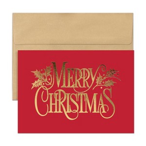 Masterpiece Studios Petite Christmas Holiday Cards, Written in Gold 16 Cards/Envelopes, 4" x 6" - 1 of 1