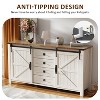 SinCiDo Farmhouse 60"Dressing Table with Sliding Barn Door and 4 Drawers,Drawer Cabinet Living Room,Bedroom,Coffee Bar - 4 of 4