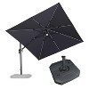 PURPLE LEAF 10x10 Ft Cantilever Umbrella Square Solar Powered LED Outdoor Patio Umbrella with 360°Rotation Adjustable With Base - 2 of 4