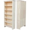 Wood Unfinished 72 inches Shaker Bookcase in Brown - Pemberly Row - 3 of 4