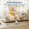 White Twin Kids Bed Frame, Upholstered Headboard, Soft Boucle Fabric for Girls and Boys, Noise Free, No Box Spring Needed - 3 of 4