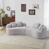 106.7" Teddy Upholstered Curved Modular 4-Seater Sectional Sofa with Full Compression Sponge, No-Assembly Design for Apartments & Small Spaces - 3 of 4