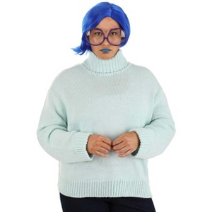 HalloweenCostumes.com 1X Women Plus Size Disney and Pixar Sadness Women's Costume, Blue/Purple/Green - 1 of 4