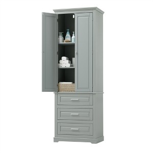 Dexmalle Tall Storage Cabinet with Three Drawers for Bathroom/Office - 1 of 4