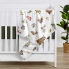 Sweet Jojo Designs Boy Girl Gender Neutral Unisex Baby Receiving Security Blanket Watercolor Woodland Forest Animals Orange Green and Brown - 2 of 4