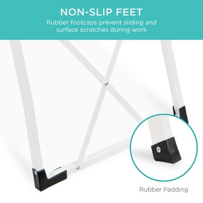 White Folding 3-Step Ladder with Non-Slip Feet