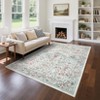 Floral Area Rug for Living Room Washable Rugs Non Slip Boho Dining Room Carpet Vintage Botanical Print Low Pile Soft Floor Carpet for Farmhouse - 2 of 4