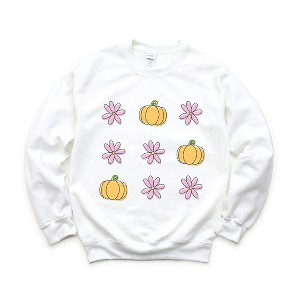 Simply Sage Market Women's Graphic Sweatshirt Pumpkin and Flowers - 1 of 4