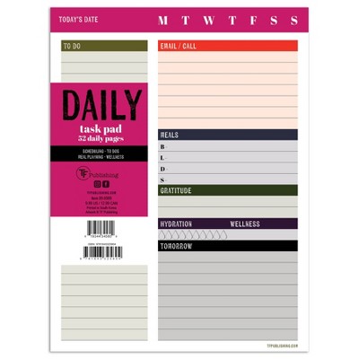 Undated Daily Task Pad 8" x 6" - Multicolored
