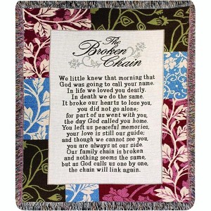 Broken Chain Cotton Woven Throw – Memorial Verse by Manual Woodworkers and Weavers - 1 of 3