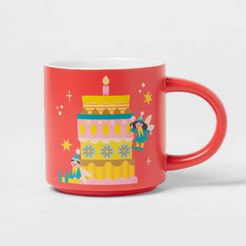 Yiffy Gu 16.91oz Stoneware Cake and Fairies Christmas Mug Red - Wondershop™