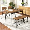 Tangkula Dining Table Set for 4 Dining Room Kitchen Table w/ Bench 2 Chairs 4-Piece Set - 4 of 4