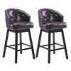 SKRAN 33.25"  Swivel Bar Stools with Backs Set of 2 Upholstered with Button-Tufted Backrest, Rubberwood Frame,for Home Bar, Kitchen Counter - 4 of 4