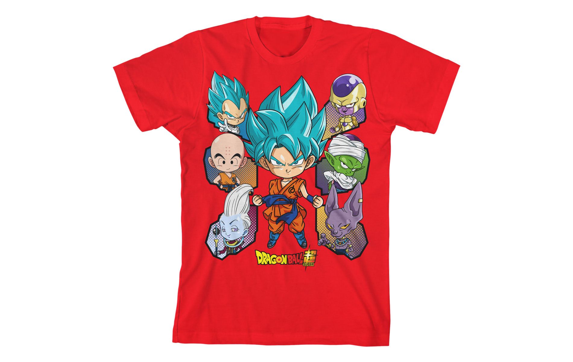 Dragon Ball Super Group Character Art Boy's Red T-shirt