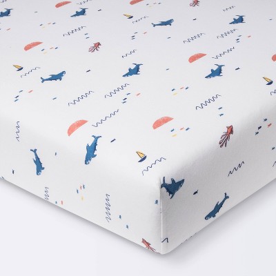 Polyester Rayon Jersey Fitted Crib Sheet - Cloud Island™ Nautical