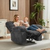 Chenille Rocking Recliner Chair, 360° Swivel, Manual Recline, 300Lb Capacity, 3 Colors - 2 of 4