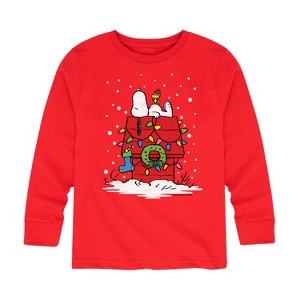 Boys' - Peanuts - Happy Holidays Long Sleeve Graphic T-Shirt - 1 of 4