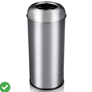17 Gal / 65L Open Top Trash Can Commercial Grade Heavy Duty Tall Commercial Trash Can Brushed Stainless Steel - 1 of 4