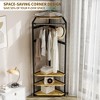 Corner Coat Rack With Shoe Bench and 6 Double Hooks, Corner Hall Tree - Clothes Rack With Storage Hall Tree With Organizer Shelf - 4 of 4