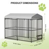 Outdoor Dog Kennel, 4x4x6 Ft /8 x 4 x 6 FT Metal Dog Kennel with Roof, Safety Lock & Rotating Feeder, Suitable for Dogs, Cats, Chickens, Rabbits - 3 of 4