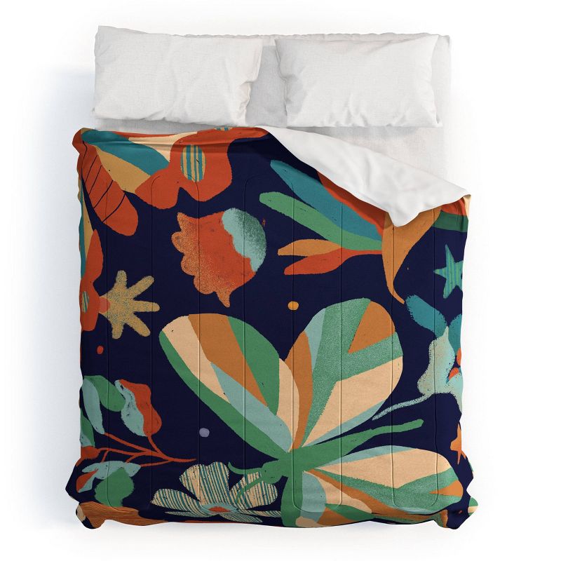 Deny Designs barbara dantas Garden Comforter Bedding Set Blue, 1 of 5