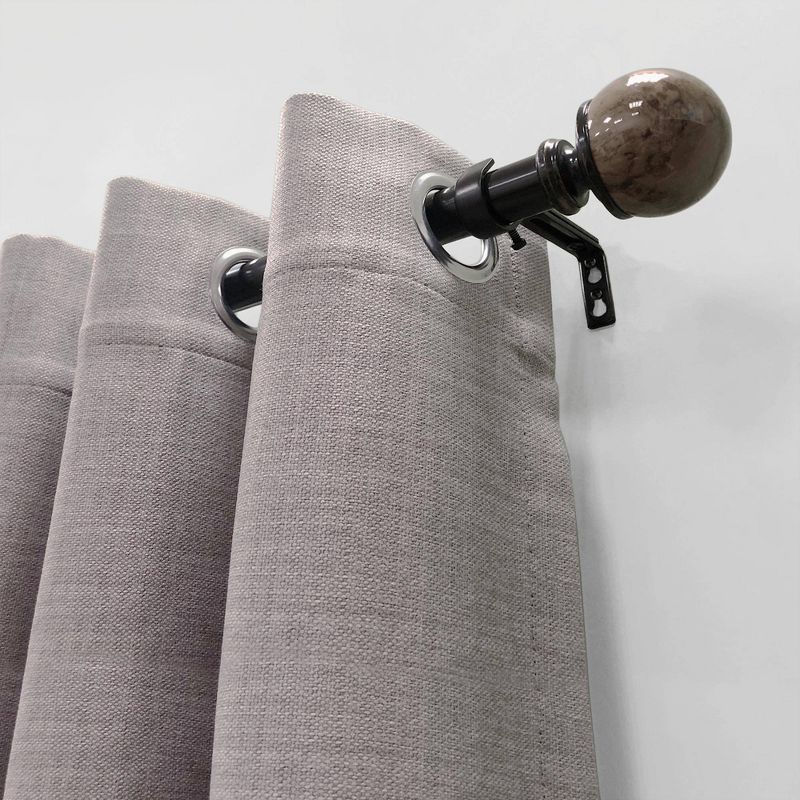 Decorative Drapery Curtain Rod with Marble Ball Finials Oil Rubbed Bronze - Lumi Home Furnishings, 3 of 7