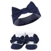 Hudson Baby Infant Girls Headband and Socks Giftset, Blush Navy, One Size - 4 of 4