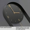 Modern Pendulum Wall Clock - Decorative Metal Frame, 8 Inch Face, Contemporary Minimalist Design, Silent Operation - 3 of 4