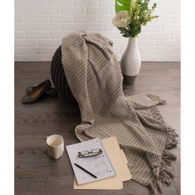 Chic Cotton Sherpa-Lined Throw Blanket 50x60" - Machine Washable