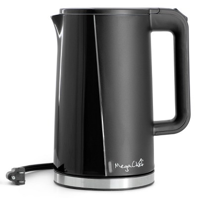 MegaChef 1.7L Black Stainless Steel Electric Tea Kettle