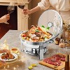 Chafing Dishes for Buffet, 5QT Buffet Servers and Warmers Set, Stainless Steel Round Chafer Set with Glass Lid & Lid Holder - 2 of 4