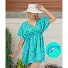 HAPPY BAY Women's Beach Cover Up Robes Beachwear Hawaiian XL-XXL Cyan Dolphin - 2 of 4