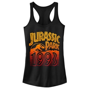 Juniors Womens Jurassic Park Retro 1993 Racerback Tank Top - 1 of 4