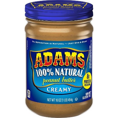 Adams 100% Natural Creamy Peanut Butter - 16oz