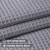 Waffle Weave Shower Curtain Cotton Fabric Texture Bathroom 72Wx72L Waterproof Soft Absorbent Light Color - 2 of 4